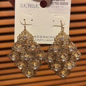 Gold tone rhinestone earrings
